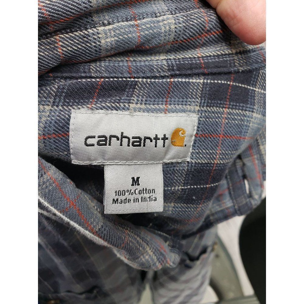 Carhartt Gray Checkered Button Up Size Medium Shi… - image 3